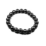 Men's Magnetic Hematite Round Bead Bracelet, 8.5