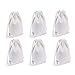 Augbunny 100% Cotton Canvas Favor Bag Pouch With Drawstring 6-pack (Small, White)