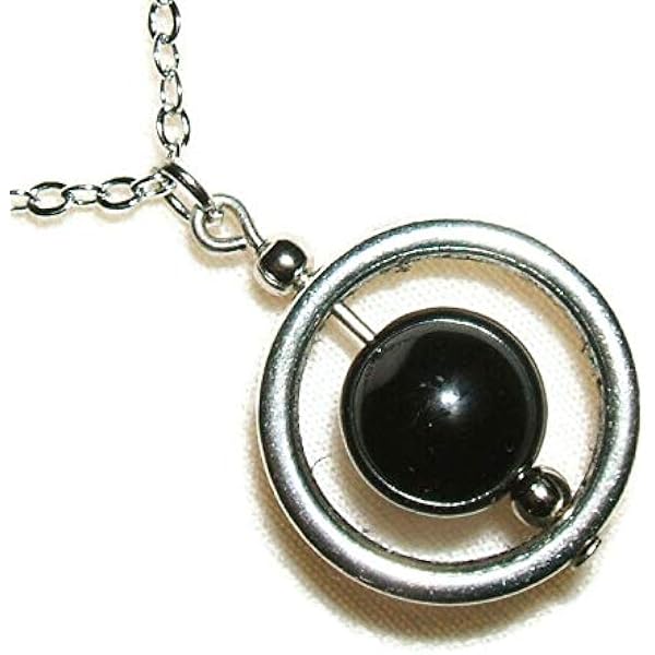 BLACK TOURMALINE Necklace Silver Plt 