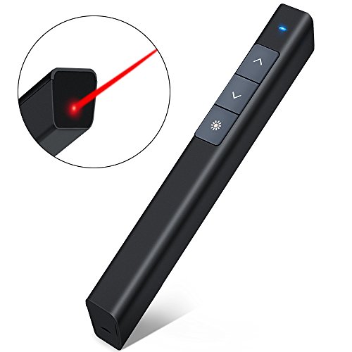 ESYWEN Wireless Presenter RF 2.4GHZ Presentation Remote USB Control PowerPoint Clicker with Red Light