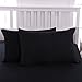 Mohap Zipper Pillowcase 2 Pieces Brushed Microfiber 1800 Hotel Quality Super Soft Pillow Cover No Shrinkage No Fade Pillow Protectors - Black, Queen