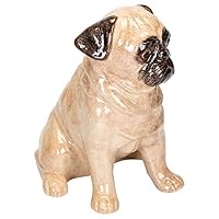 Sea Island Imports Pug Shaped Ceramic Stoneware Hand Painted Coin Bank