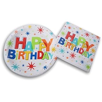 Retail Happy Birthday Party Supply Kit - Plates and Napkins