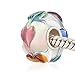 Vine Flower Glass Charm - 925 Sterling Silver Core - Fits European Bracelet