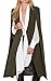 Diffyou Women's Unique Open Front Pocket Cloak Trench Coat Army Green