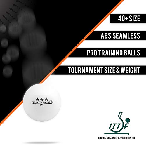 image for PRO SPIN Ping Pong Balls - Premium White 40+ Training Balls for Indoor