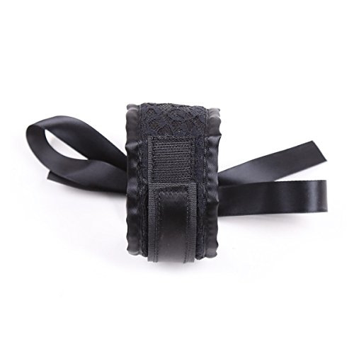 Yeoubi Lace Blindfold and Handcuffs Set Fancy Costume Party Role Play (Black)