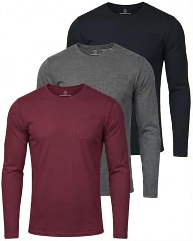 Multipack Bundle 29LSR Men Bulk Long Sleeve T-Shirt 3 Pack - Make