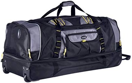 TPRC Sierra Madre II Upright Rolling Duffel Bag, Black/Gray, 36-Inch