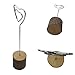Card Clip Holders with Wood Base and Iron Wire, 6'' Tall Sign Photo Memo Clip Holder Stand Set, for Party, Wedding Ceremony, Fair, Demonstration, Home Decorations, Resturant, 10pcs (Heart Shape)
