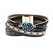 Artilady Shinning wrap Clasp Bangle for Women (Druzy Blue)