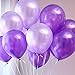 100pcs Balloons Purple Lavender Mixed Balloons Latex 10 Inch Pearl Helium Purple Balloon for Wedding Birthday Graduation Party Decorations