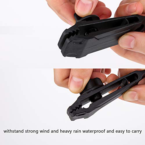 LUTER 12 Stuks Lanenclips Multifunctioneel Tentaccessoire Tentzeil Clips Luifelklem voor Outdoor Tent (Zwart) - Image 5
