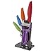 ZenWare 6 Piece Multi Color Ceramic Cutlery Kitchen Knives with Fruit Peeler and Knife Stand