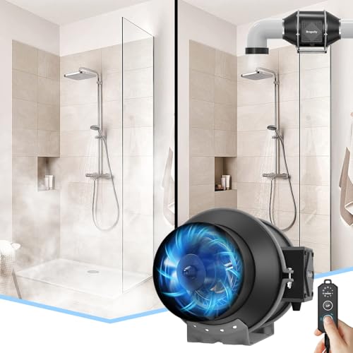 Brogachy Extractor Fan 150 mm with PWM Controller, extractor fan 689 m³/h,Three Phase EC Motor Extraction Fan, For Bathroom, Booster, Grow Tent, Garage, Cucina.……