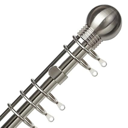 Speedy Victory 28mm Metal Curtain Pole Set Satin Silver 240 Cm