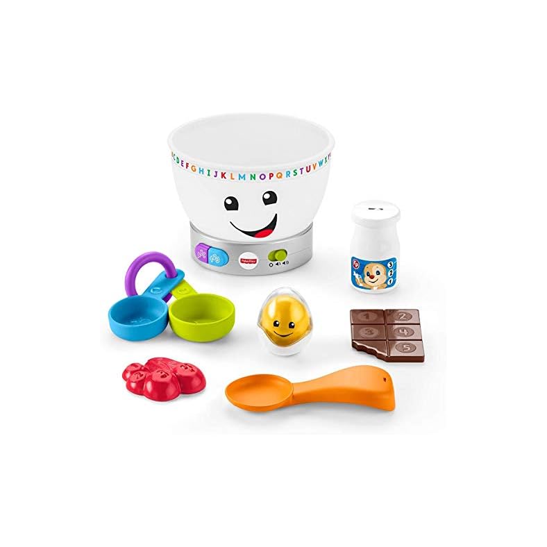 Fisher-Price Laugh & Learn Baby Learning Toy Magic Color Mixing Bowl With Pretend Food Music & Lights For Ages 6+ Months