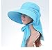Auch Adjustable QuickDrying Large Brim Sun Hat for Women (Blue)