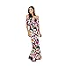 LiMiCao Women Flowers Off Shoulder Ruffle Maxi Sexy Evening Dress