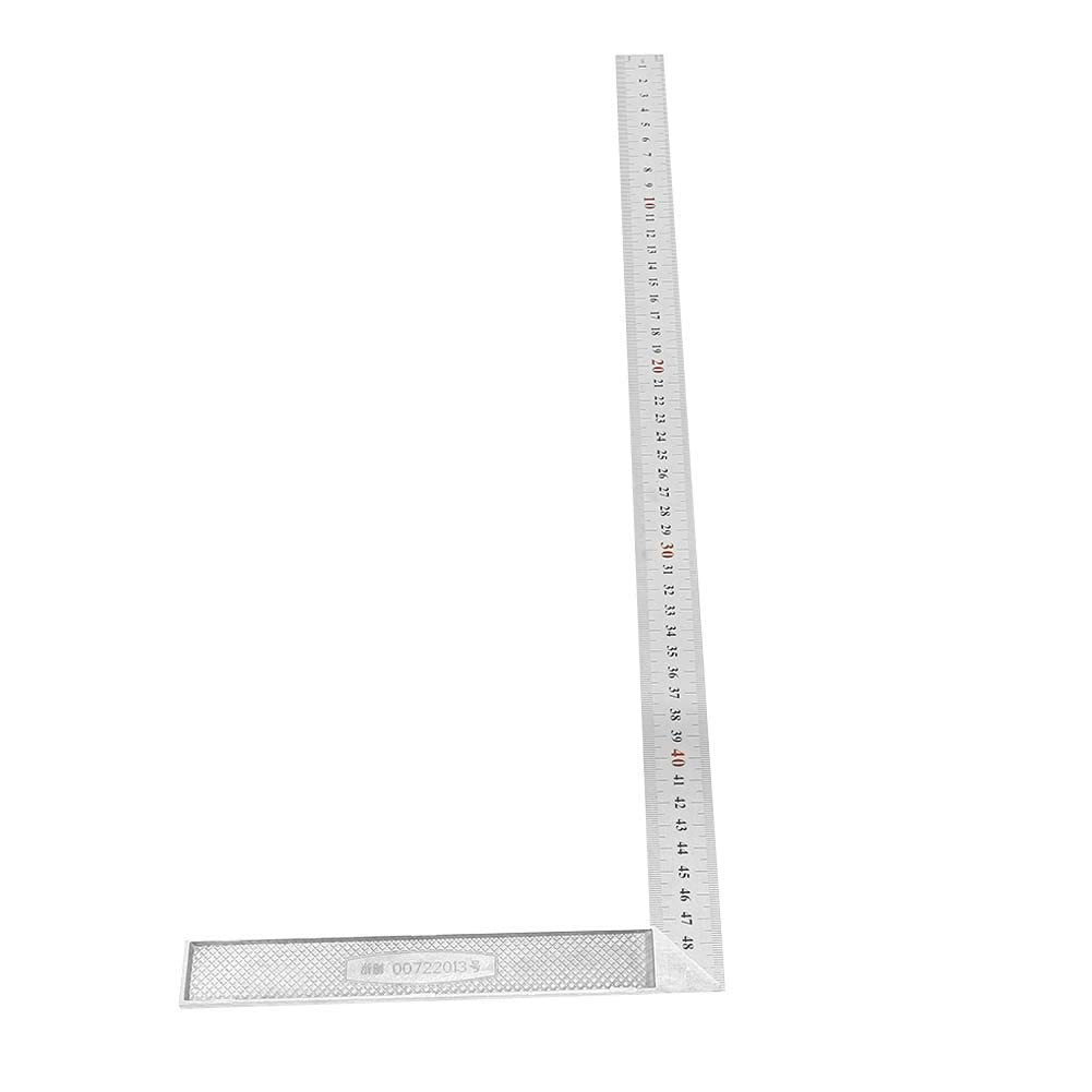 L-Shaped Try Square 50cm / 19.7inch Aluminum Alloy 90 Degree L Framing Square Ruler Straightedge Straight Edge Right Angle Ruler(Thick)