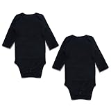 DEFAHN Baby Bodysuit Solid Pack 2 Long Sleeve Onsies for Newborn Boys Girls 0-24 Months
