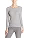 Fruit of the Loom Women's Waffle Thermal Underwear Top, Medium Grey Heather, Large