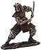 Top Collection Samurai Warrior in Fighting Stance with Sword Statue - Japanese Warrior Sculpture in Premium Cold Cast Bronze with Colored Accents - 8-Inch Collectible Martial Arts Fighting Figurine