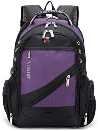 LIZHIGU Laptop Backpack Waterproof Polyester Outdoor Bag Fit For 16" Laptop Work College Hiking Backpacks for Men &amp; Women Purple 9016