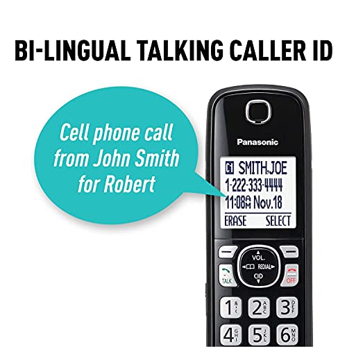 Panasonic Link2Cell Bluetooth Cordless Phone System with Voice