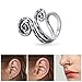 OwMell Cool Handmade Single Nose Ring Ear Cuff Earring Clip Coiled S925 Sterling Silver 3 Ways to Wear