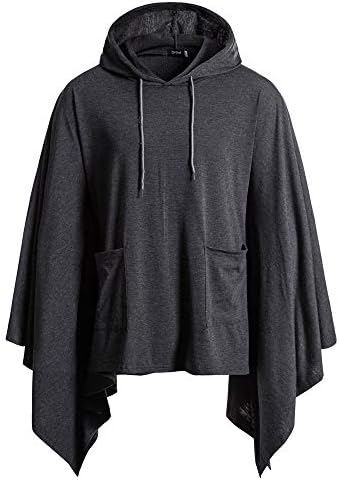 Gothic Clothing for Men,MILIMIEYIK Men's Steampunk Top Victorian Shirts Blouses Hooded Poncho Casual Pullover Tops Juniors