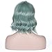 DAOTS 14 Inches Curly Wigs with Bangs for Women Girls Heat Resistant Synthetic Hair Wig (Green)