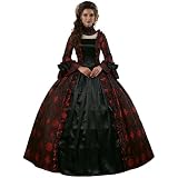 18th Century Women's Red Rococo Ball Gown Printing Long Gothic Victorian Dress  Masquerade Theme Dresses (Blue one, S) price in Saudi Arabia | Amazon Saudi  Arabia | kanbkam
