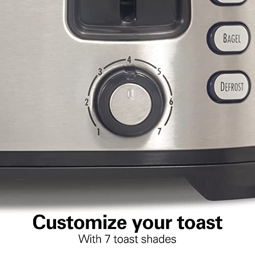 Hamilton Beach Extra Wide Slot Toaster with Defrost and Bagel Functions Shade Selector, Toast Boost, Auto-Shutoff and Cancel Button, 4 Slices, Black