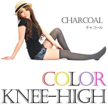 Amazon Co Jp チャコール ニーハイソックス ニーハイストッキング チョイ透け セクシー 美脚効果大 スポーツ アウトドア
