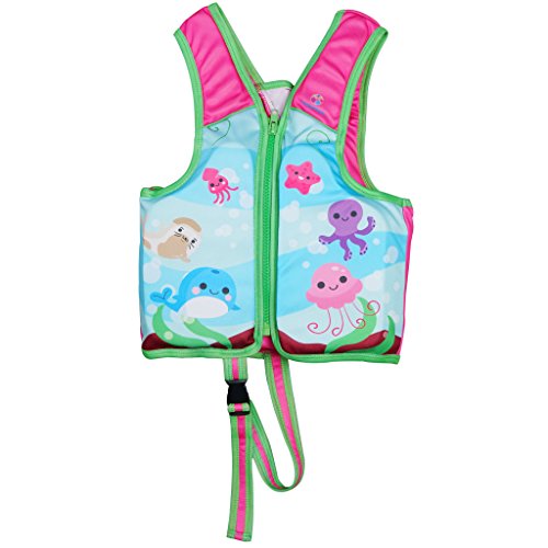Megartico Kids' Swim Vest Life Jacket Girls Adjustable Safety Strap Boys Swim Training Aid Zipper - Toddler Learn-to-Swim