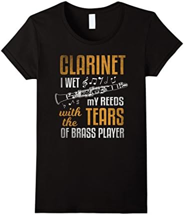 Women's Clarinet T-shirt I Wet My Reeds Marching Band Gift Shirt Large Black