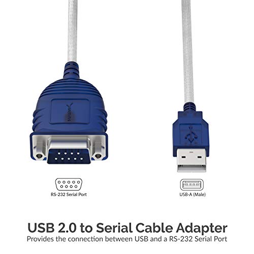SABRENT USB 2.0 to Serial (9 Pin) DB 9 RS 232 Converter Cable, Prolific