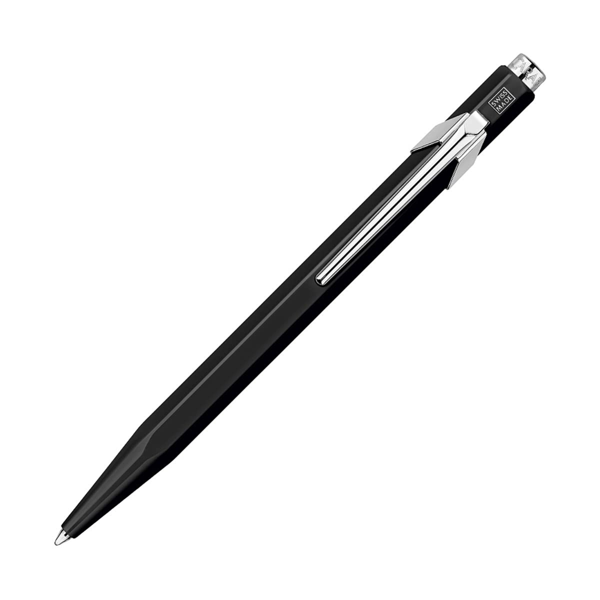 Caran d-Ache 849.009 Clip-on Retractable Ballpoint Pen Blue 1 x Ballpoint Pen – Ballpoint Pens (Clip-on Retractable Ballpoint Pen, Blue, Black, Silver, Aluminium, Hexagonal, 1 Piece)