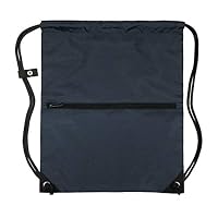 Men & Women Outdoor Sport Gym Sack Waterproof Drawstring Backpack Bag(Navy Blue)