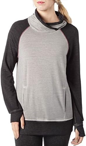 Te Verde Color Block Crossover Cowl Neck Top-Large