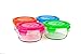 Wean Green Lunch Bowls 12 Ounce Glass Good Containers - Multi Color Garden Set of 4