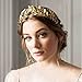 Jakawin Bride Wedding Headband Gold Leaf Headpiece Bridal Hair Crown for Women and Girls HB002