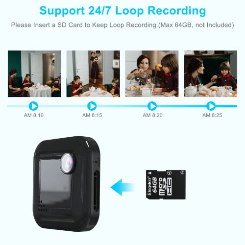 Mini Spy Camera Hidden Camera - ELANPHY Nanny Cam FHD 1080P Spy Cameras with Audio and Video, Indoor Camera Wireless with Motion Detection, Night Vision and Live Time Smartphone App