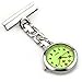 WZC Silver Nurses Lapel Pin Watch with Luminous Hands and Dail