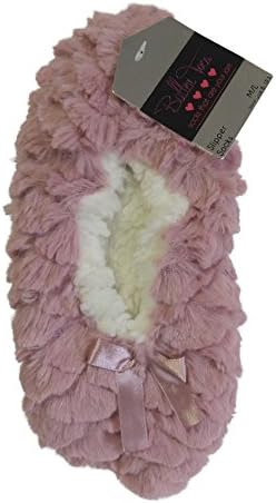 Cozy and Warm Fleece Non Skid Slipper Socks (Small-Medium, Pink)