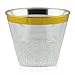 60 Gold Plastic Cocktail Cups | Hard Clear Disposable Wine Cups with Gold Rim | Fancy 9oz. Tumblers | Great for Parties, Weddings, Graduation and Bridal Showers