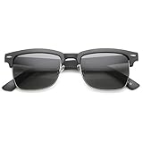 zeroUV - Classic Dapper Rectangular Half-Frame Horn Rimmed Sunglasses