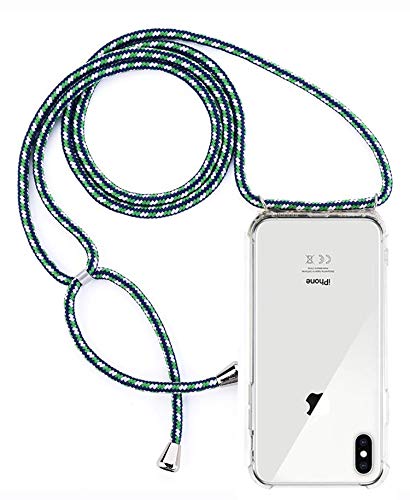 simplecase Mobile Phone Chain Suitable for iPhone XS, Crossbody Phone Case Necklace, Black, Case with Cord for Hanging, Silicone Mobile Phone Protective Case with Strap/Cord with Case for Hanging