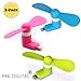 Mini Fans for iPhone - 3-PACK Bundle of Pink Blue and Green Fan for iPhone